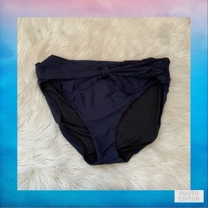 J. Crew Tie High-Rise Bikini Bottom - Navy - NWT - 2X